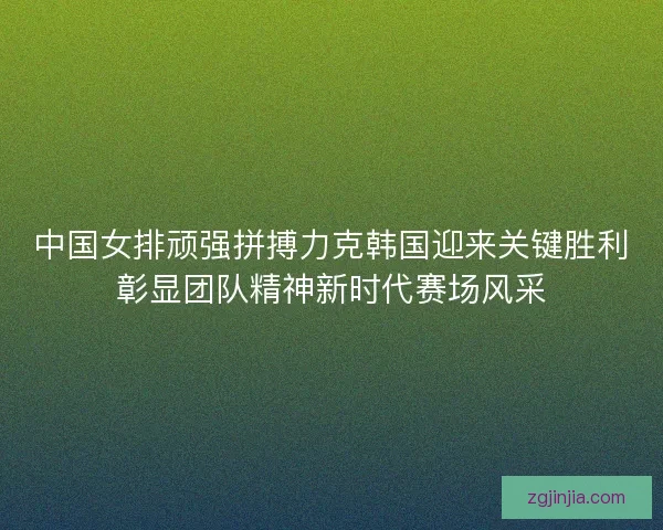 中国女排顽强拼搏力克韩国迎来关键胜利彰显团队精神新时代赛场风采