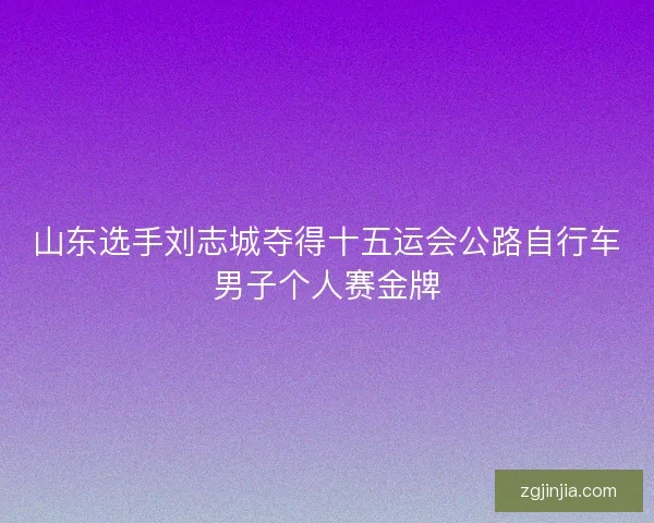 山东选手刘志城夺得十五运会公路自行车男子个人赛金牌